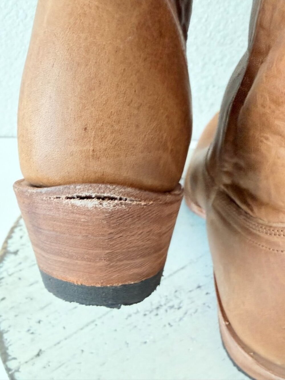 Lane EMMA JANE Brown Cowboy Boots Size 8 Western Cowgirl Mid Calf Tall Snip Toe - Picture 4 of 12